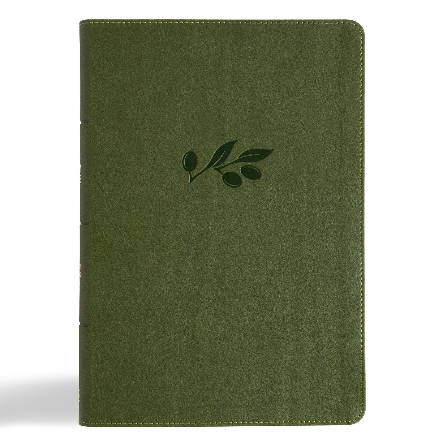 CSB Giant Print Single-Column Bible-Olive LeatherTouch