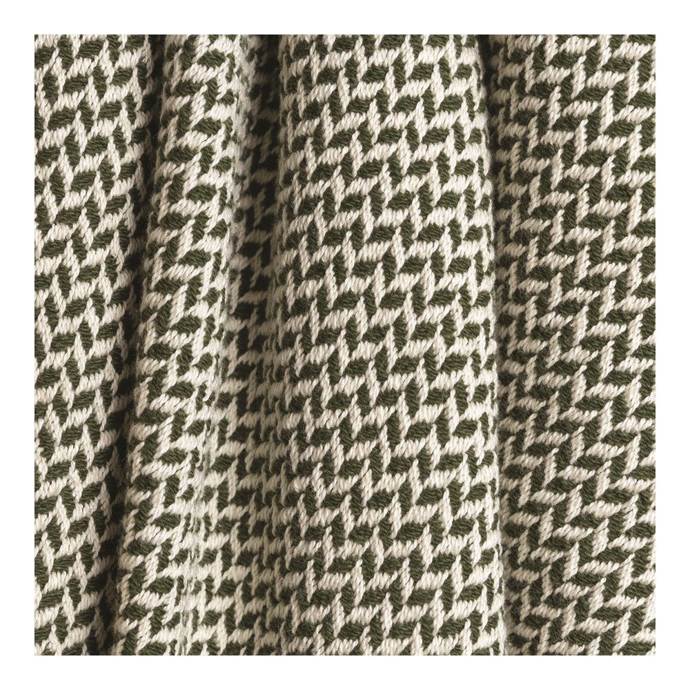 Throw-Green/White-Dashing Texture (46" x 67")