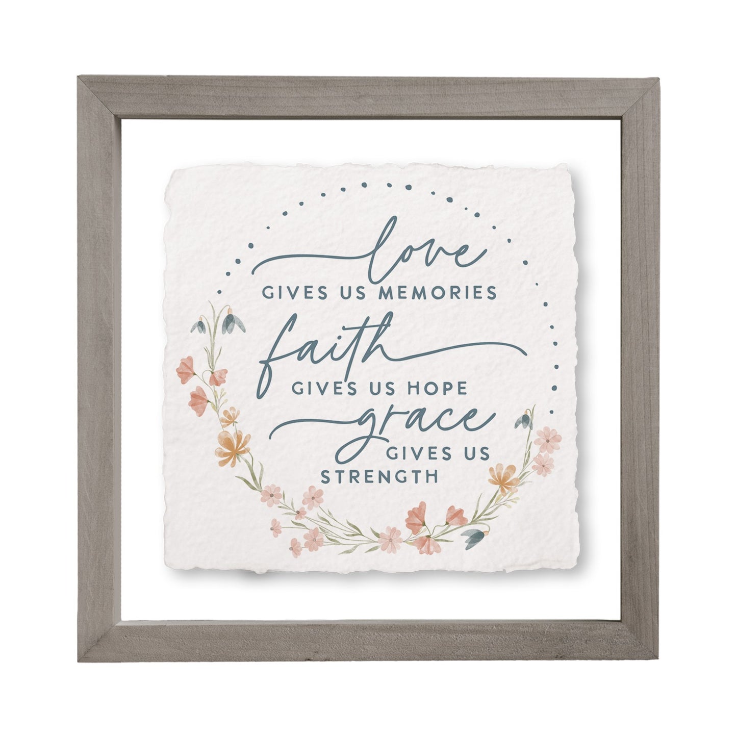 Floating Art Square-Love Gives Memories (10" x 10")