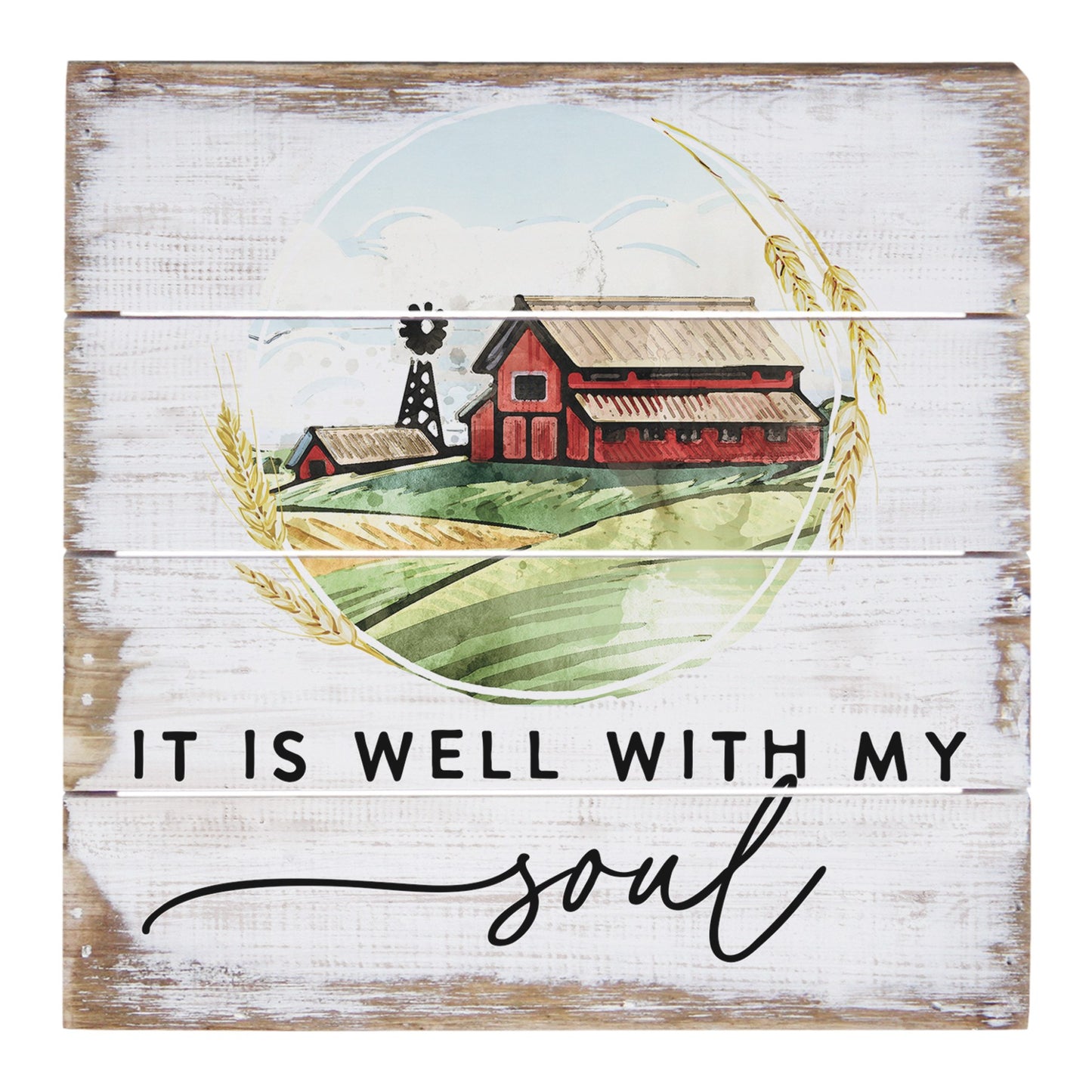 Petite Pallet-It Is Well Barn (6" x 6")