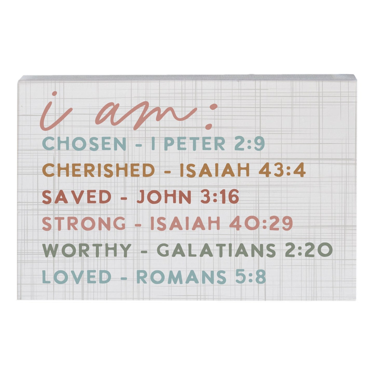 Small Talk Square-I Am Bible Verses (5.25" x 3.5")