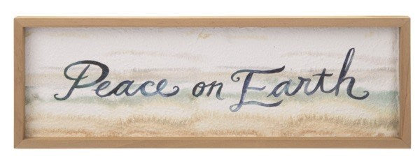 Wall Decor-Watercolor-Peace On Earth (21" x 7")