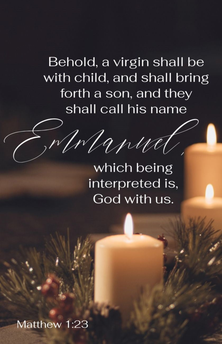 Bulletin-Emmanuel: Behold A Virgin Shall Be With Child (Matthew 1:23 KJV) (Pack Of 100)