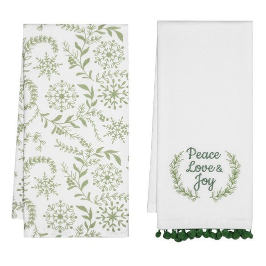 Tea Towel Set-Holiday-Peace  Love & Joy (Set Of 4)