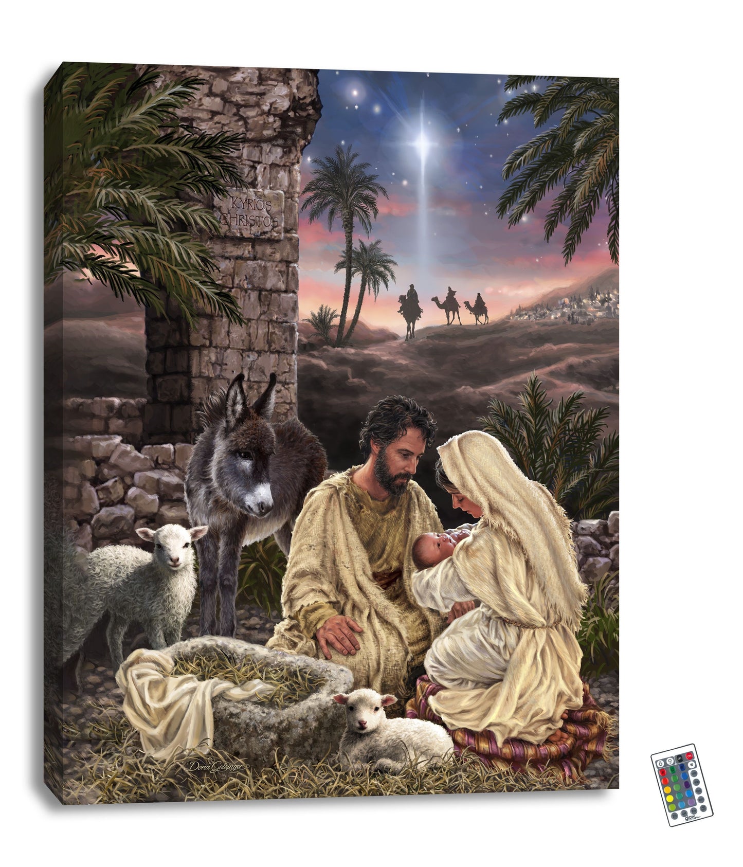 Glow Print Canvas-Jesus Is Lord LED w/Remote Control (18" x 24")