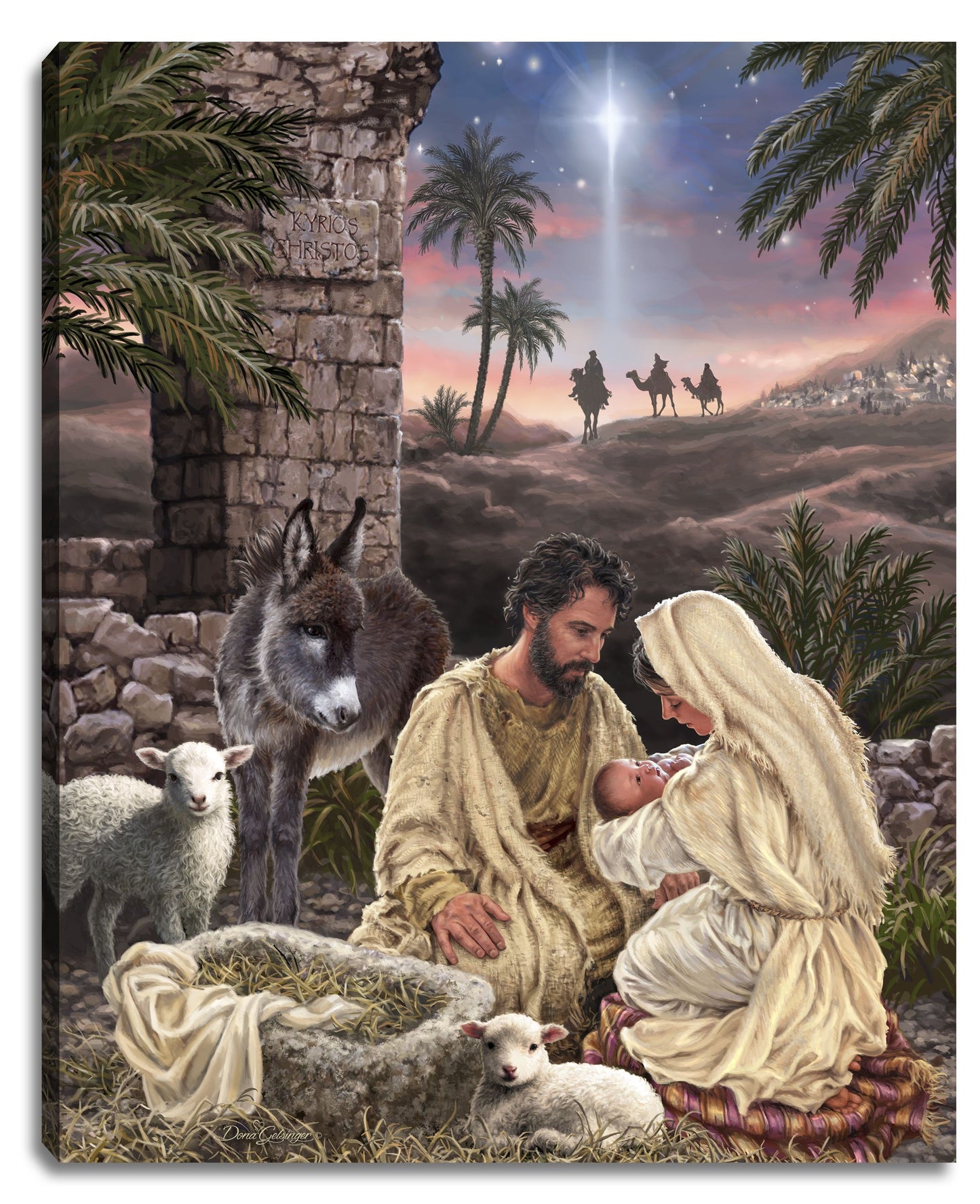 Canvas-Jesus Is Lord LED w/ Lighted Fiber Optic (16" x 20")