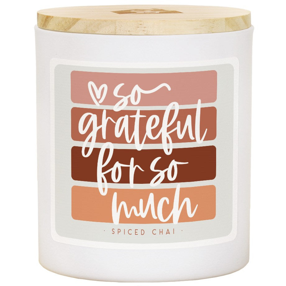 Candle-Grateful Stripes-Spiced Chai Scent (11 Oz - 2 Wick)