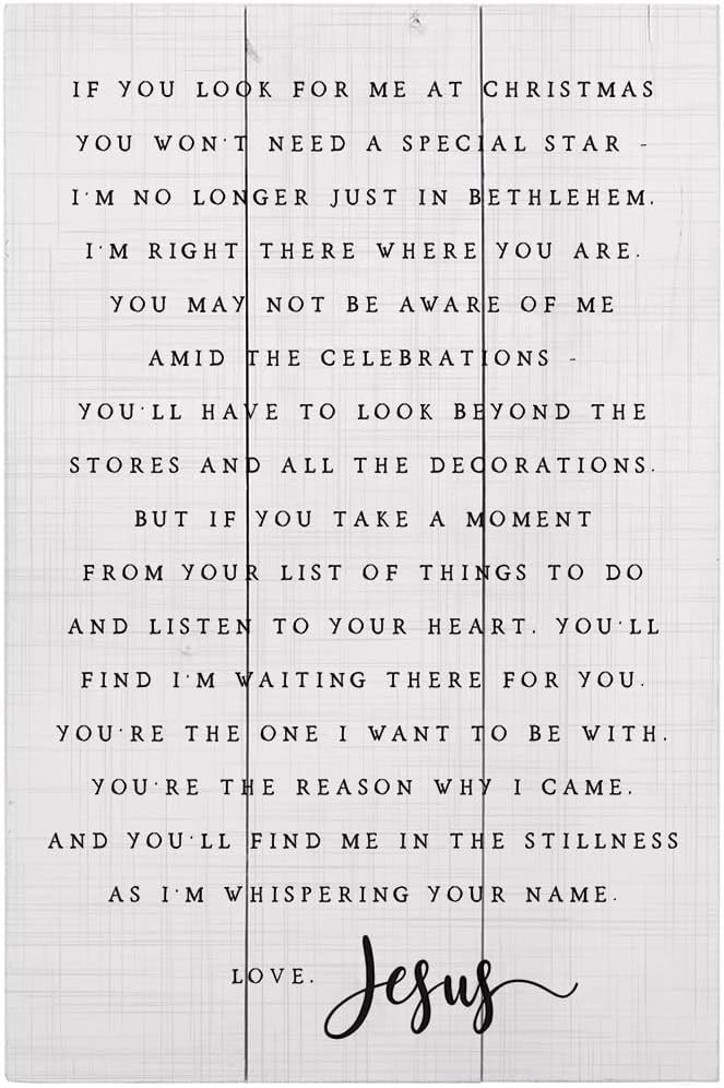 Rustic Pallet-Look For Me At Christmas (10.75 x 16)