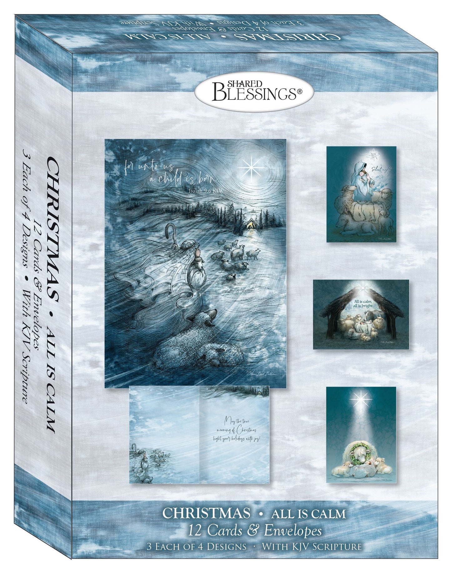 Boxed Card-Christmas: All Is Calm Assortment (Shared Blessings) (Box Of 12)