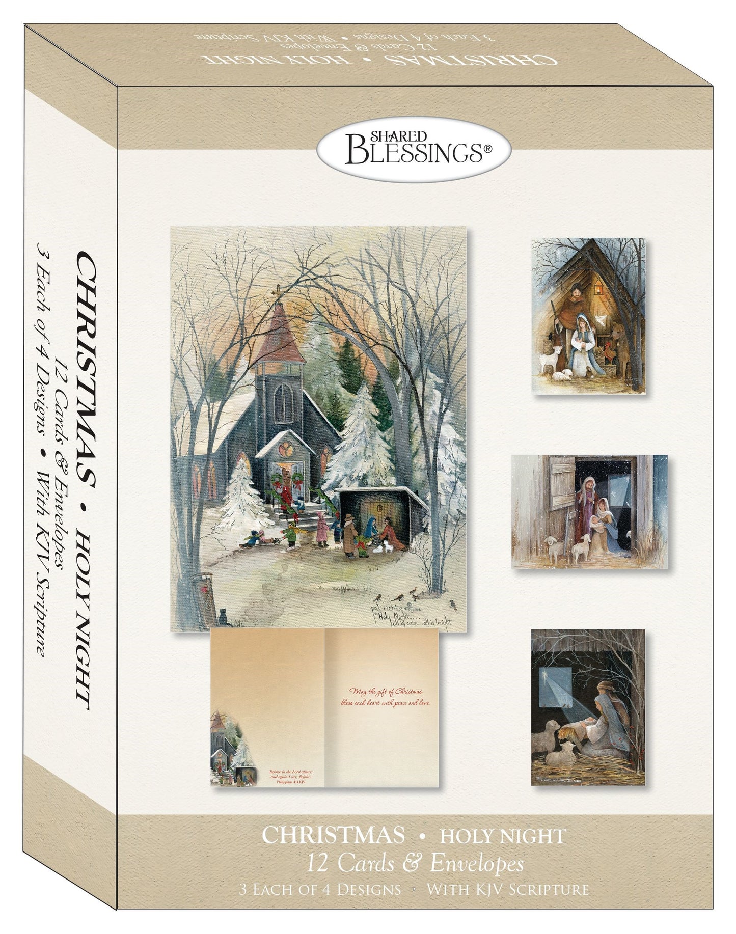 Boxed Card-Christmas: Holy Night Assortment (Shared Blessings) (Box Of 12)