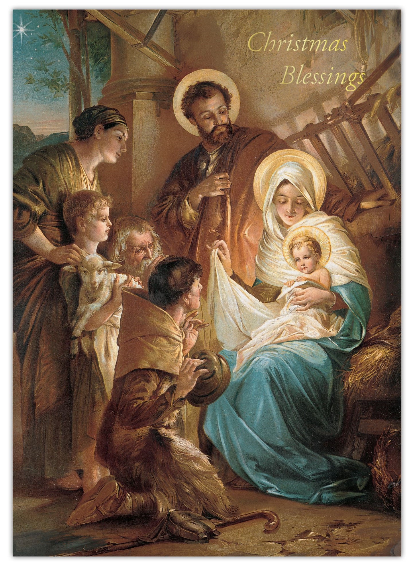 Boxed Card-Christmas: Large-Holy Family (Box Of 16)