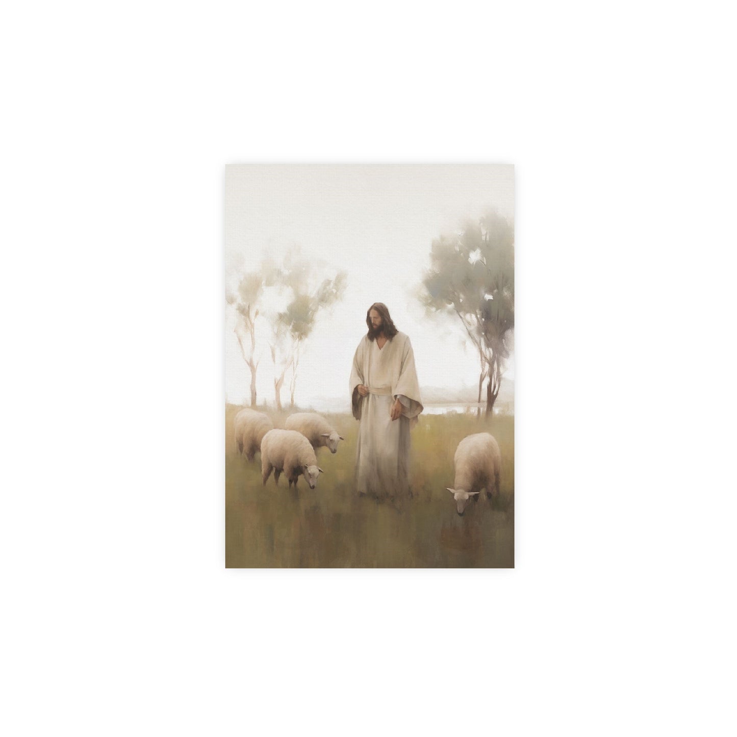Canvas-Jesus & Sheep (5" x 7")
