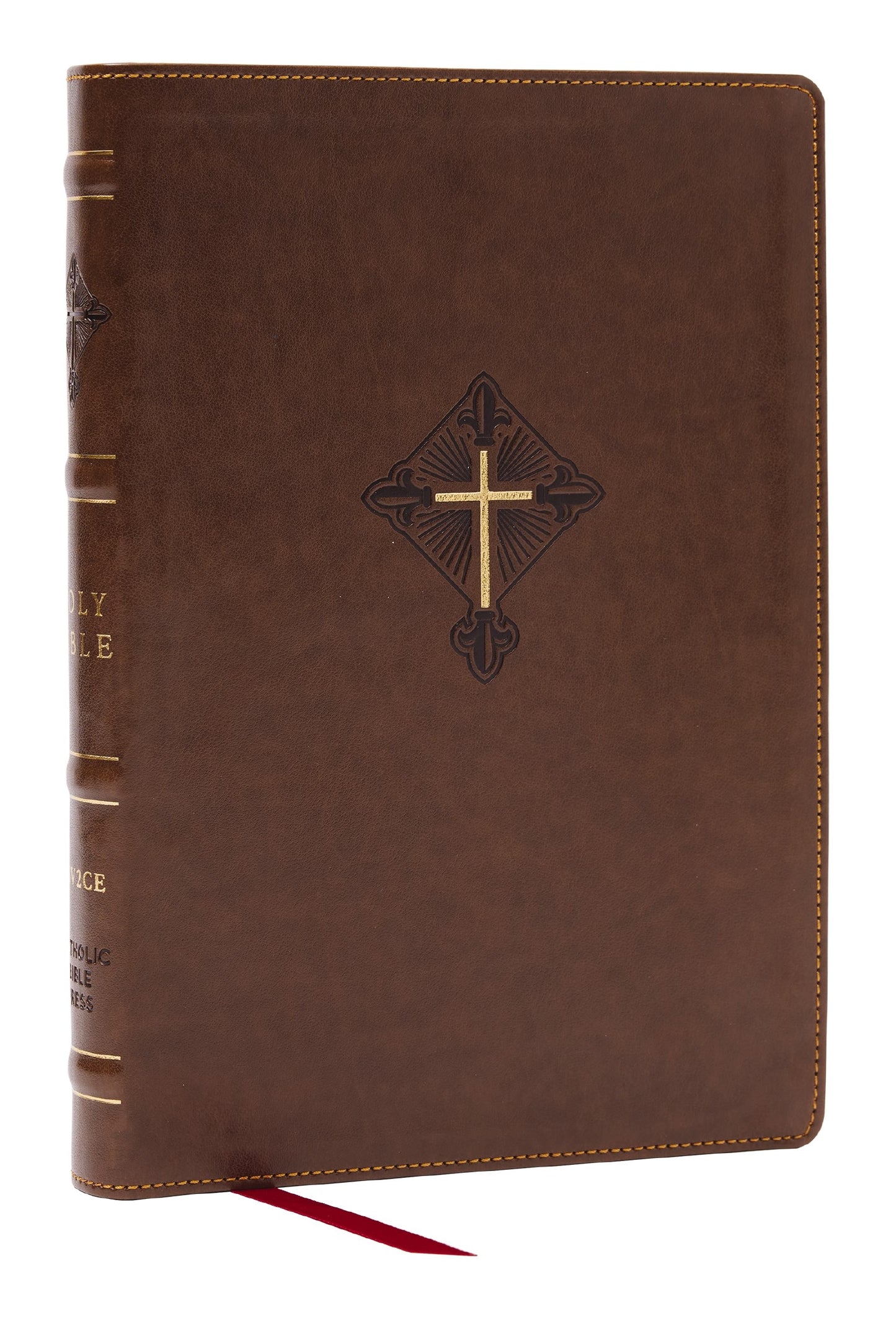 RSV2CE Thinline Large Print Catholic Bible (Comfort Print)-Brown Leathersoft