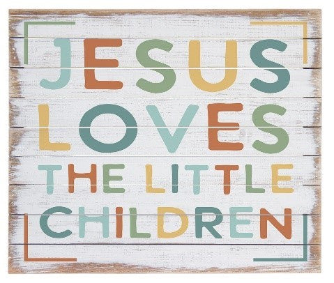 Perfect Pallet-Jesus Loves Children (14" x 14")