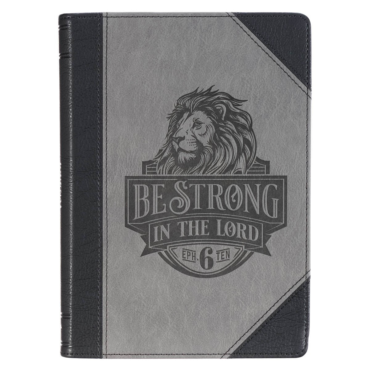 Journal Classic Faux Leather-Lion Be Strong in the Lord Eph. 6:10