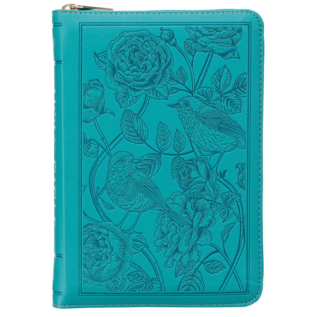 KJV Compact Bible-Teal Faux Leather W/Zipper
