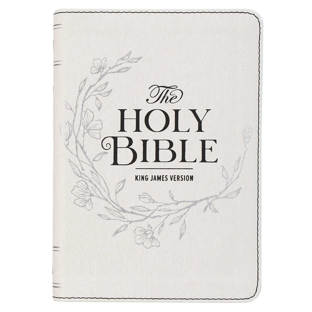 KJV Large Print Compact Bible-Pearlized White Faux Leather
