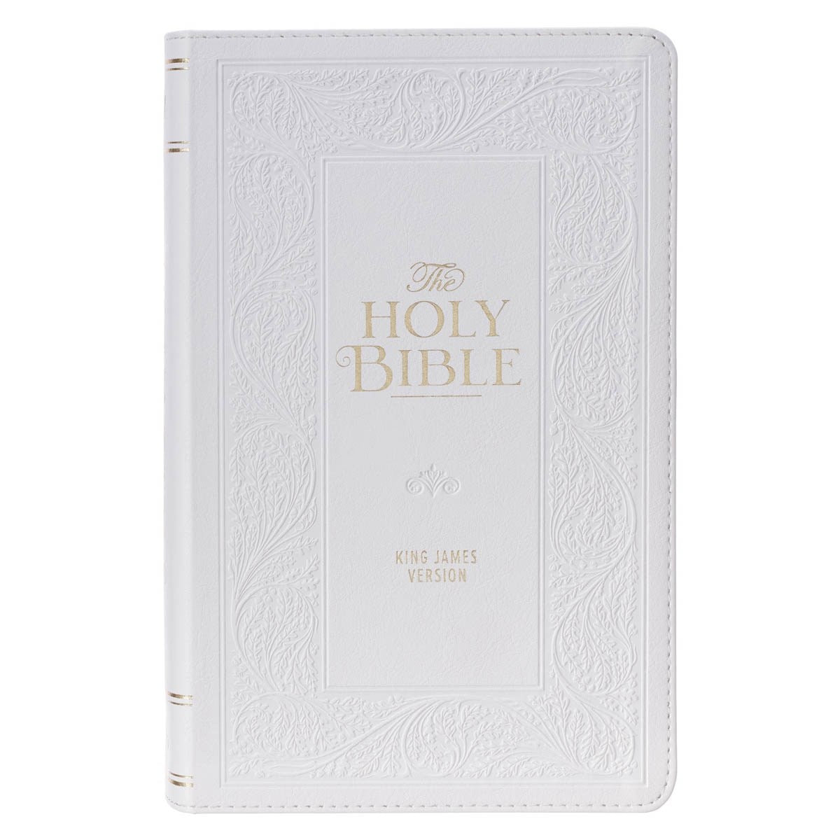 KJV Giant Print Bible-White Floral Faux Leather