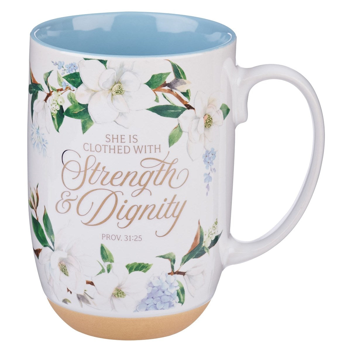 Mug-Strength & Dignity (Proverbs 31:25)-Blue Floral (MUG1117)