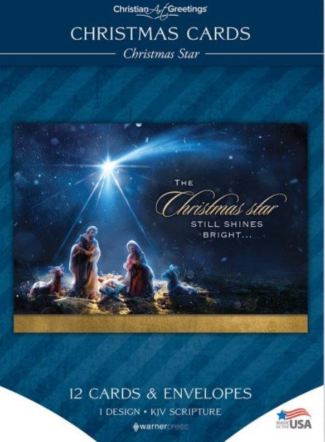 Card-Boxed-The Christmas Star Solid Pack (Matthew 2:10 KJV) (Pack Of 12)