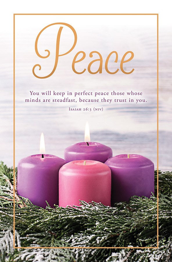 Bulletin-Advent Week 2: Peace (Isaiah 26:3 NIV) (Pack Of 100)