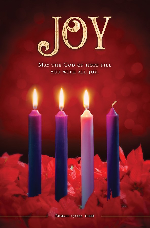 Bulletin-Advent Week 3: Joy/May The God Of Hope Fill (Romans 15:23A CEB) (Pack 0f 100)