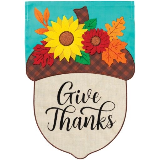 Flag-Garden-Applique-Acorn (12.5" x 18")