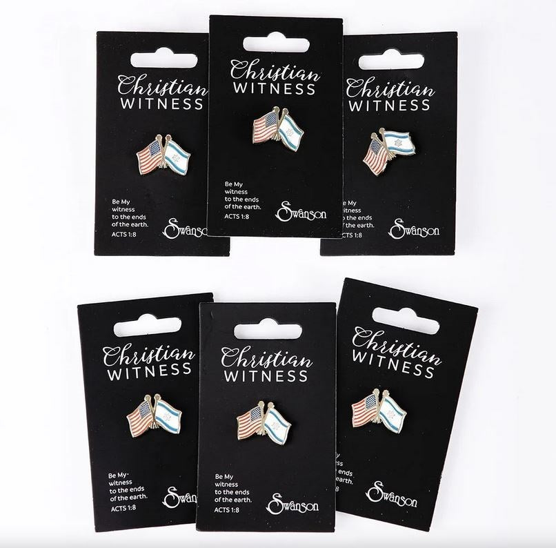 Lapel Pin-American/Israel Flag (Pack Of 6)