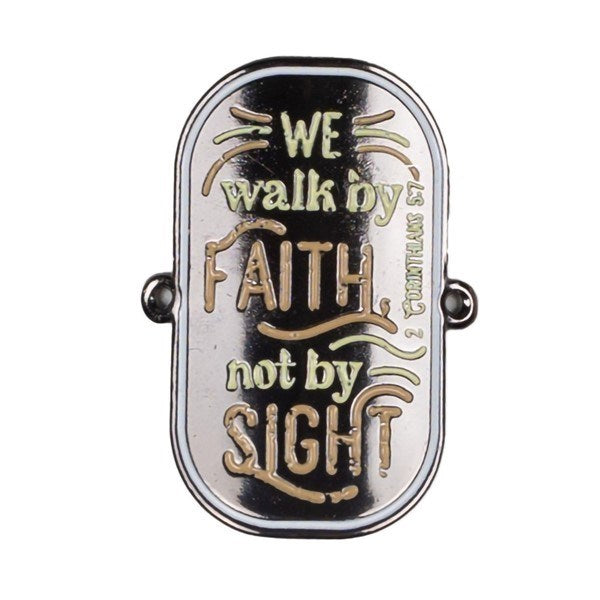 Walking Stick Medallion-We Walk By Faith-1.37" (Pack Of 6)