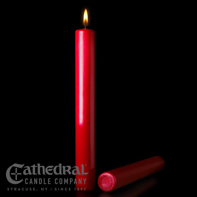 Christmas Altar Candle-Red (1 1/2" x 12")-51% Beeswax/APE (Pack Of 12)