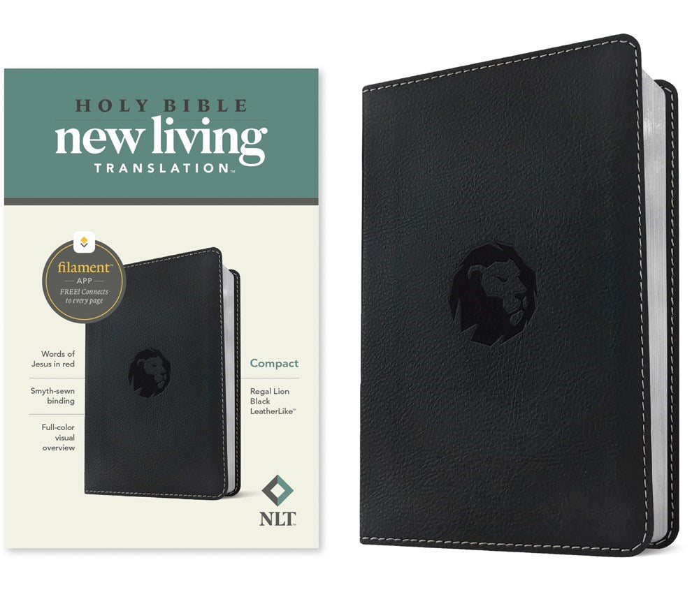 NLT Compact Bible Filament-Enabled Edition-Black Regal Lion Leatherlike
