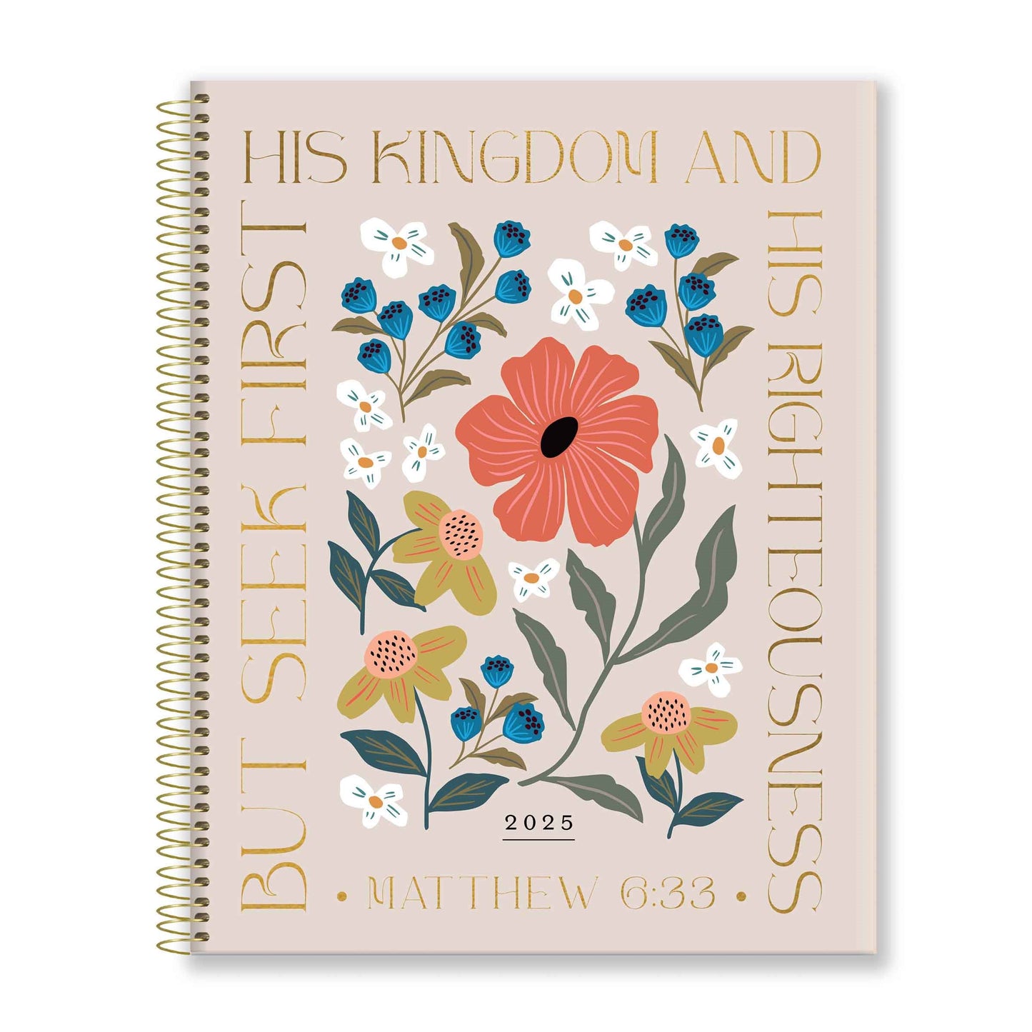 Sermon on the Mount Floral Edition - 2025 17-Month Bible Memory Planner