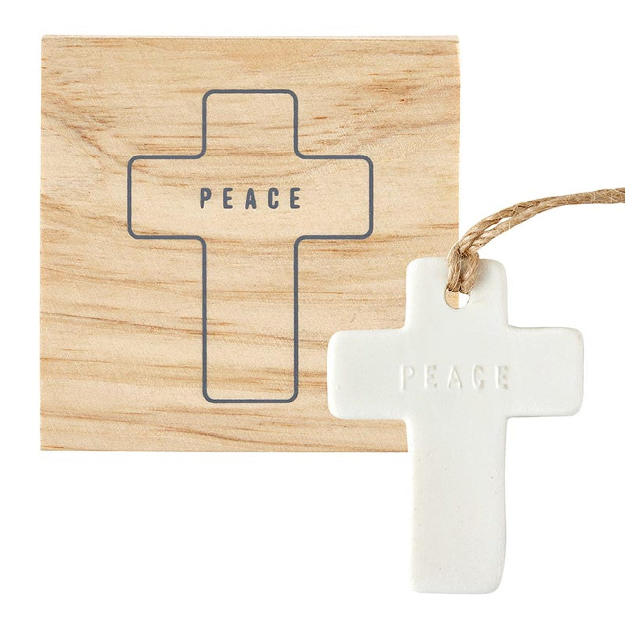 Ornament-Peace/Cross In Box (3.125 x 3.125 x 1.375)
