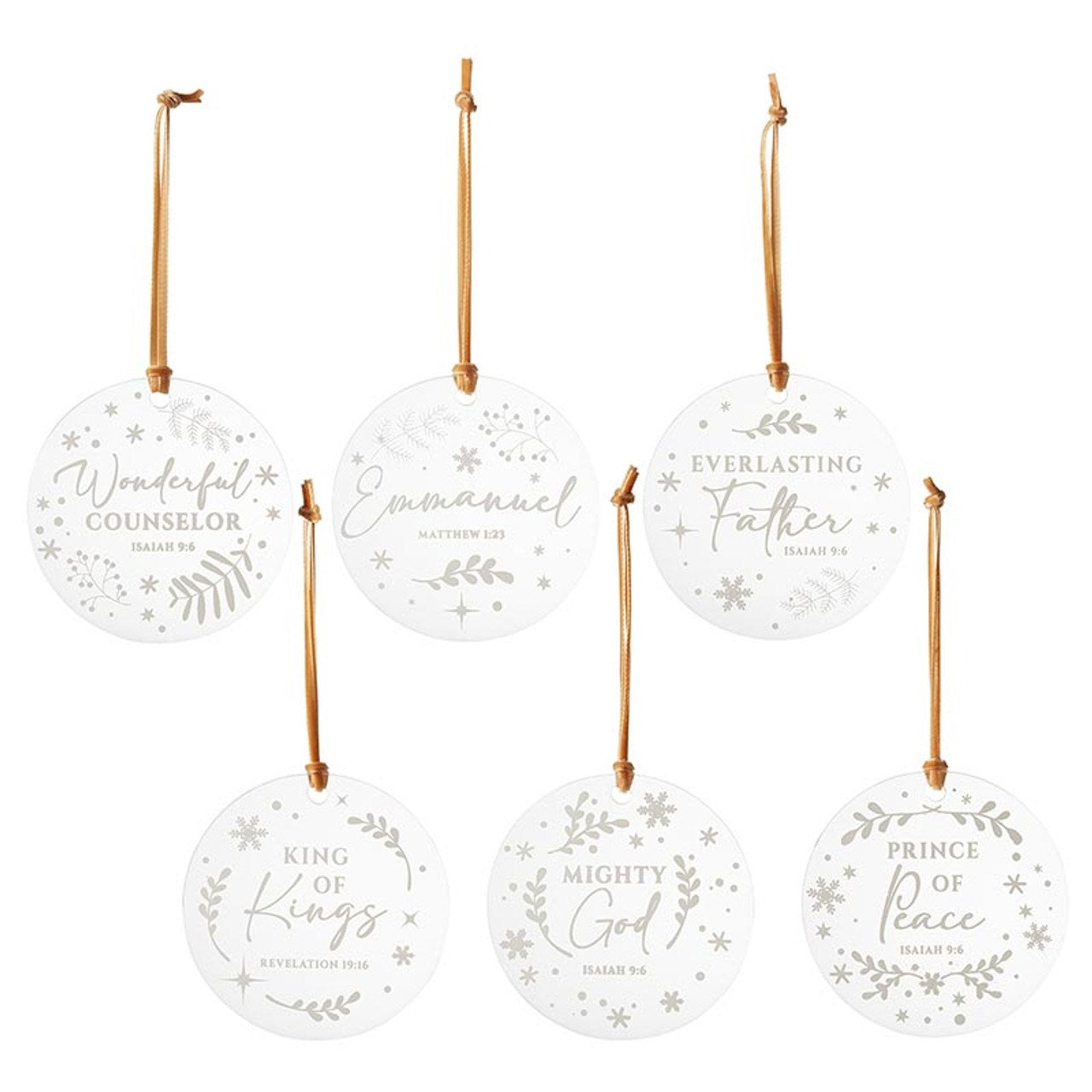 Ornament-Names Of Jesus (3"D) (Set Of 6)