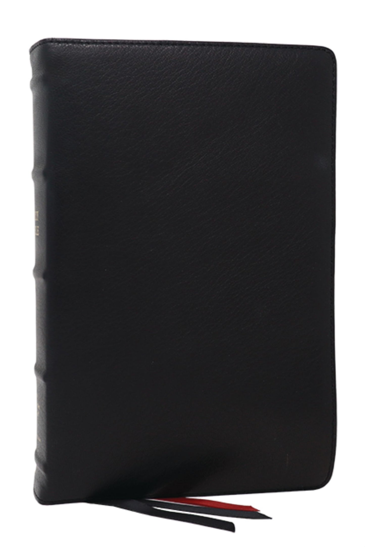 NKJV Single-Column Reference Bible (Premier Collection) (Comfort Print)-Black Goatskin Leather