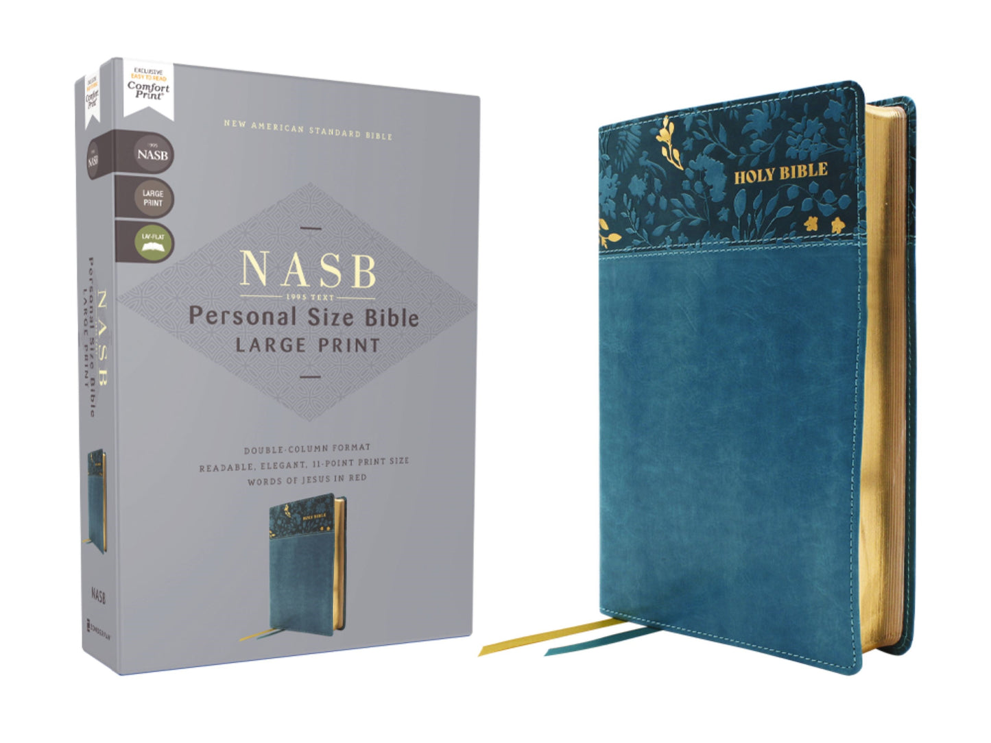 NASB 1995 Personal Size Large Print Bible (Comfort Print)-Teal Leathersoft