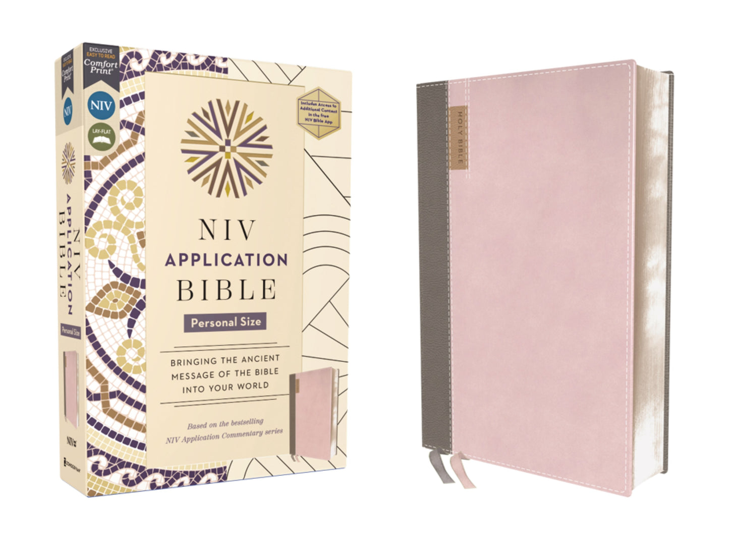 NIV Application Personal Size Bible (Comfort Print)-Pink Leathersoft