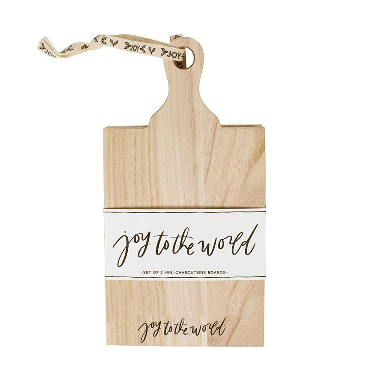 Cutting Board-Paulownia Wood-Joy To The World (5.5" x 10.5") (Set Of 2)