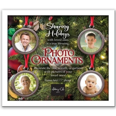 Ornament-Photo Ornaments-Boxed (Frames Hold 1.5" Photo) (Set Of 4)