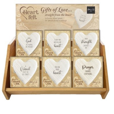 Display-Heart w/Rolled Paper-Various Verses (3.5 x 3.75 x 1) (12 Pieces)