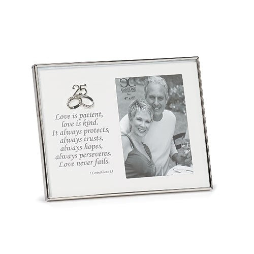 Frame-25th Anniversary/Love Is Patient... (Holds 4x6 Photo)