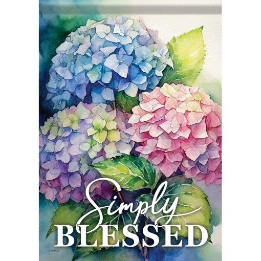 Flag-Garden-Dura Soft-Simply Blessed/Hydrangeas In Bloom (12.5" x 18")