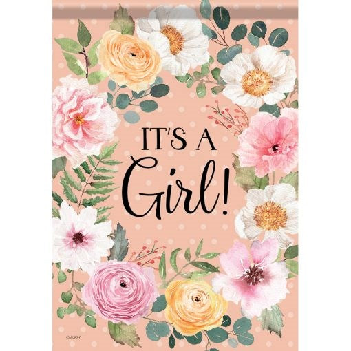 Flag-Garden-Dura Soft-It's A Girl (12.5" x 18")