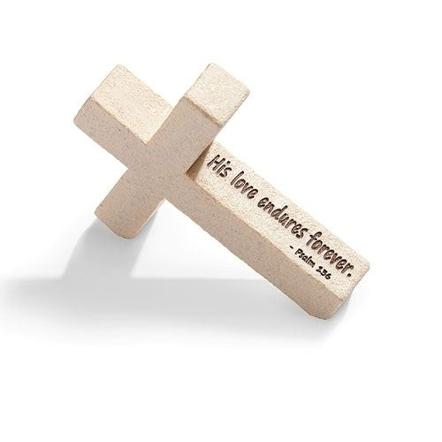 Side Cross-His Love Endures Forever-Faithstones (5.25")
