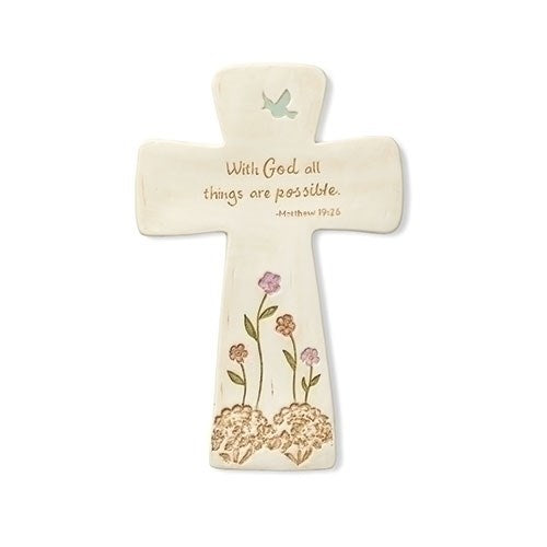 Wall Cross-With God All Things Are Possible (8.25")