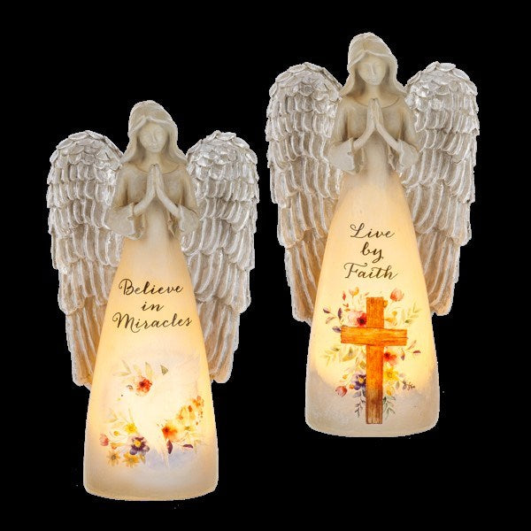 Figurine-Light Up Angels (6"H) (2 Ea Of 4 Asstd.) (Pack Of 4)