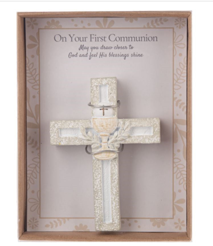 Cross In Gift Box-On Your First Communion (2.5" x 3.5" Cross)