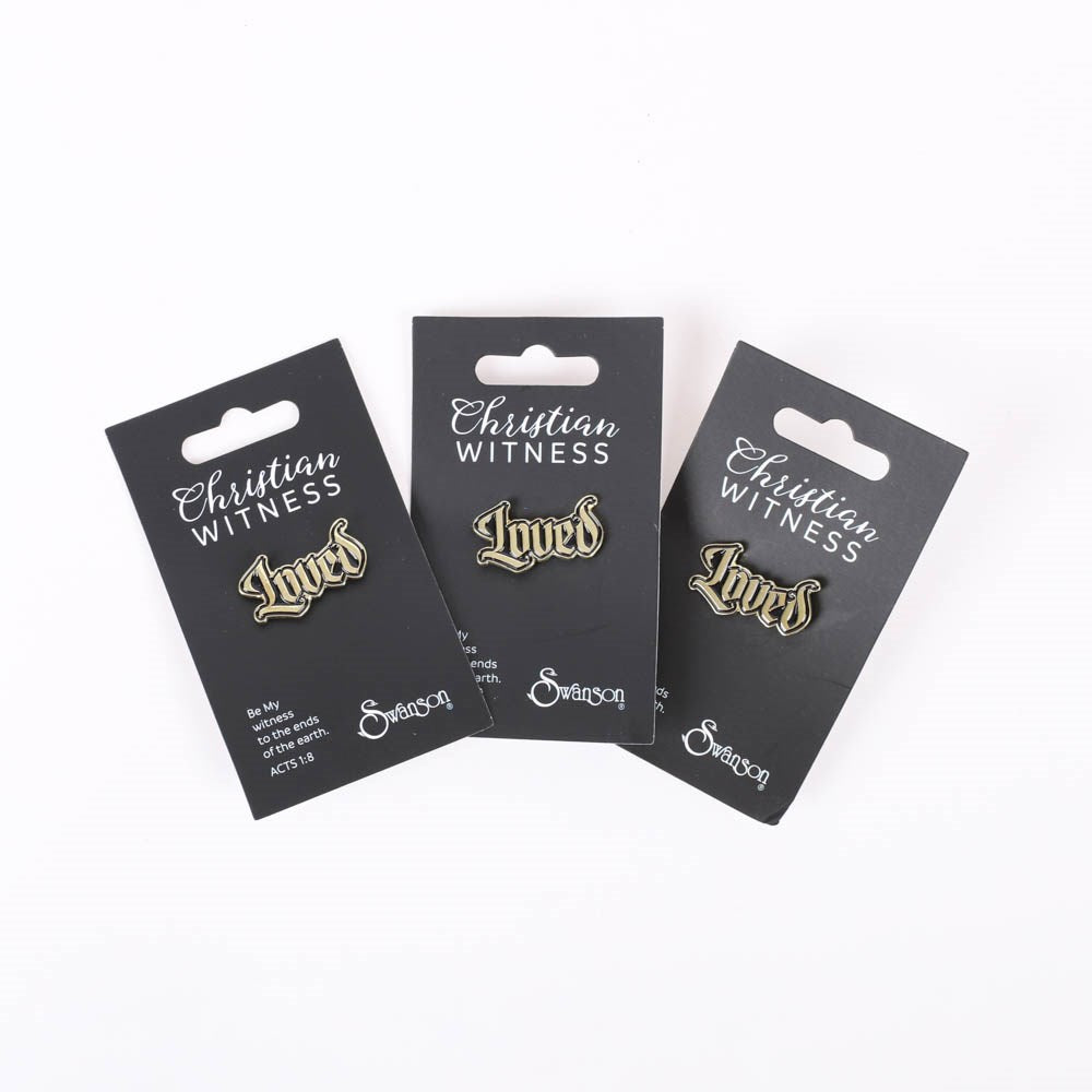 Lapel Pin-Loved-Gold (1 1/8") (Pack Of 3)