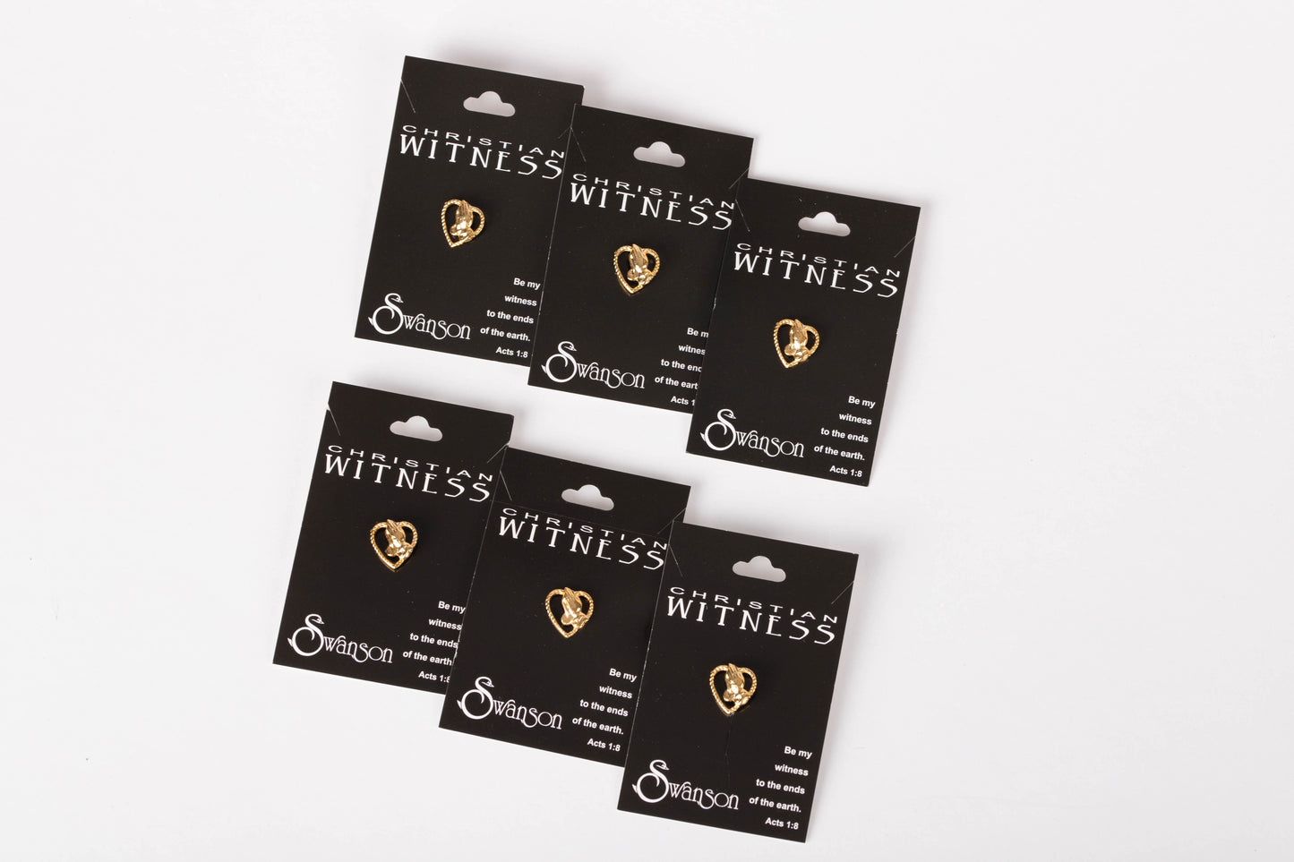 Lapel Pin-Heart/Hands-Gold (5/8") (Pack Of 6)