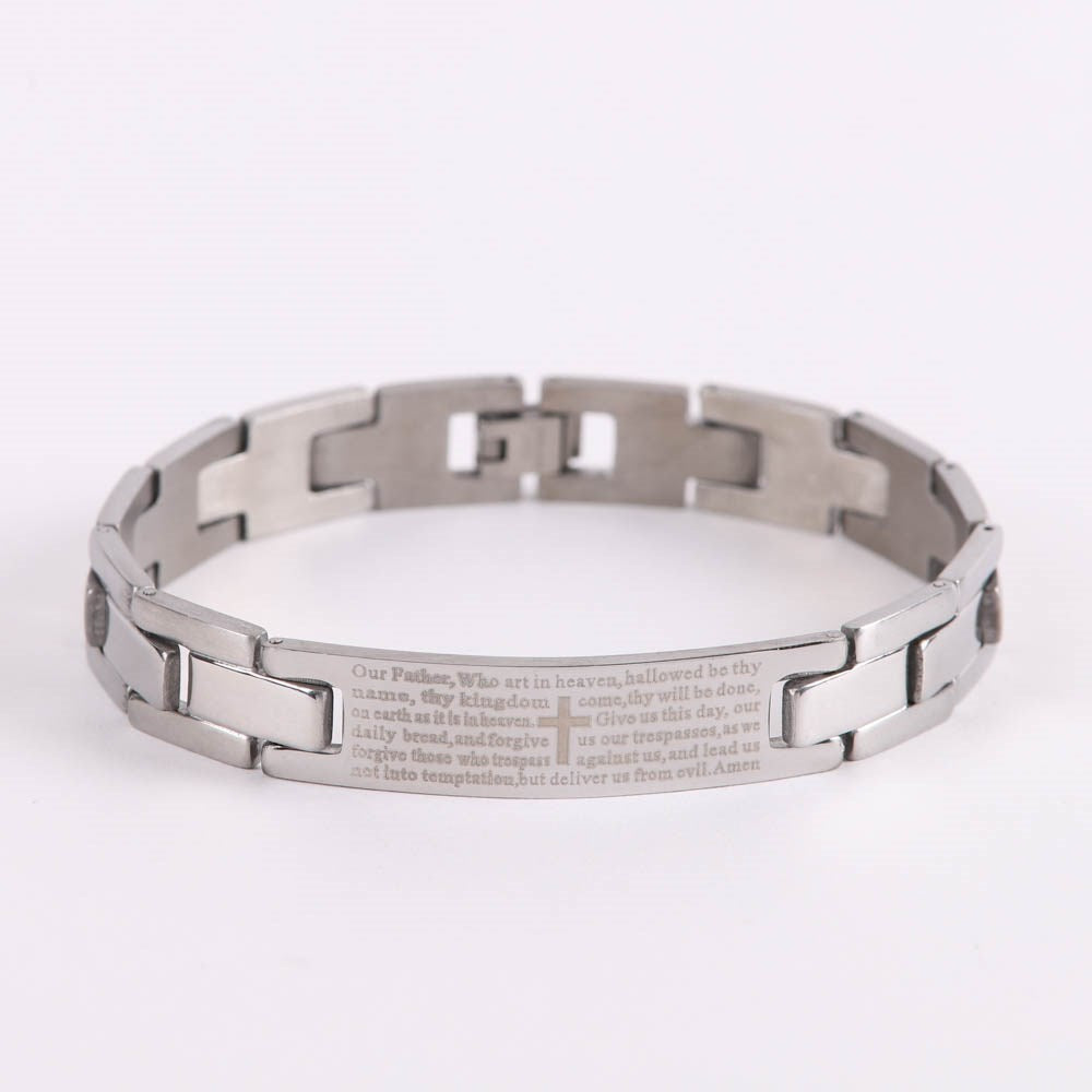 Bracelet-The Lords Prayer-Stainless-Silver (8.75")